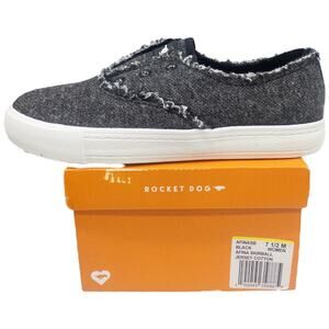 Rocket Dog Afina Skirball Cotton Frayed Slip On Sneakers 7.5 Women's Gray
